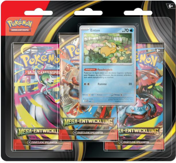Pokémon- Mega-Entwicklung 3-Pack Blister nach Wahl (DE)