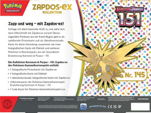 Lade das Bild in den Galerie-Viewer, Pokémon - Karmesin &amp; Purpur 151 Zapdos‑ex Kollektion (DE)
