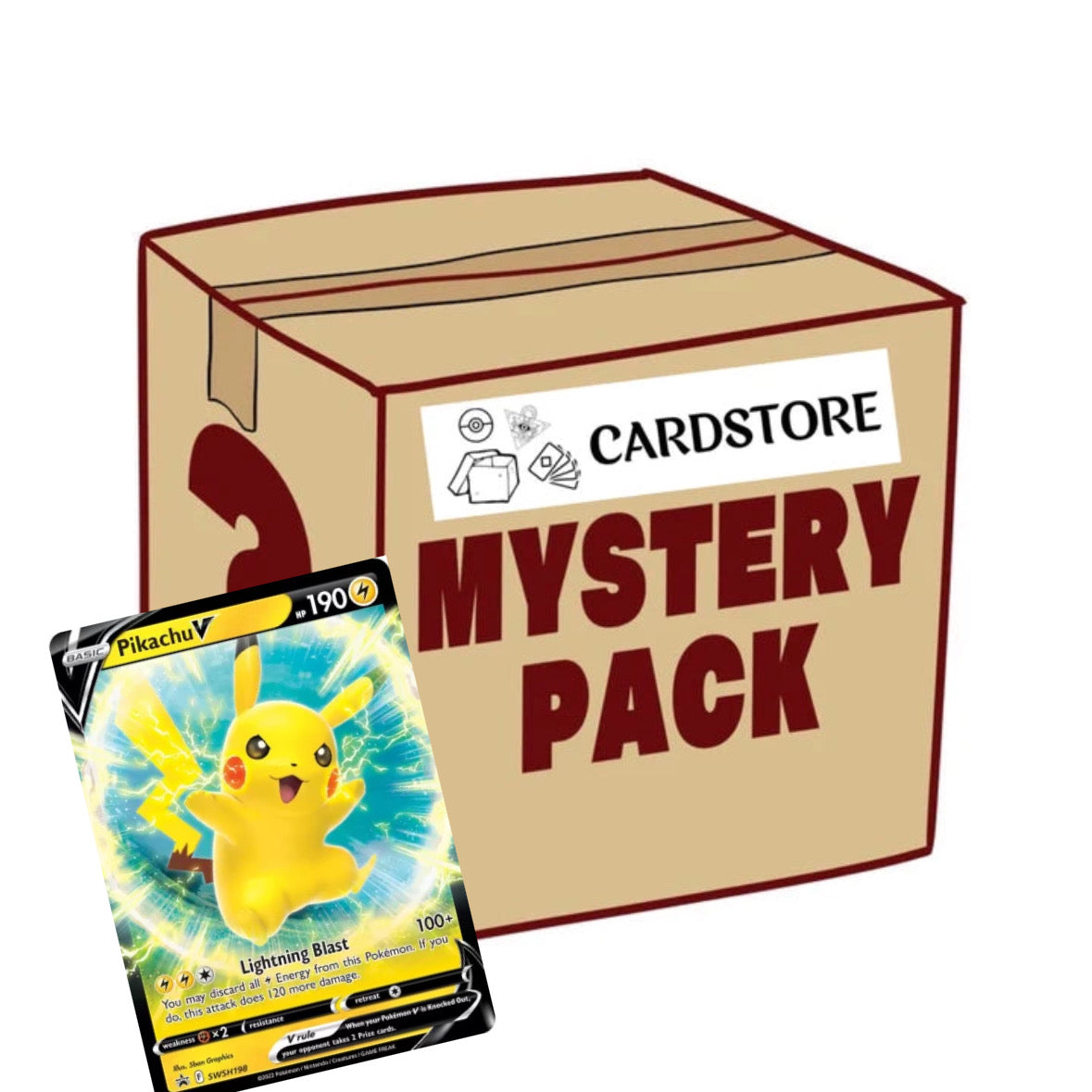 Pokémon Mystery Pack 30 Karten + 1 V/VMAX/EX Karte garantiert (ENG)