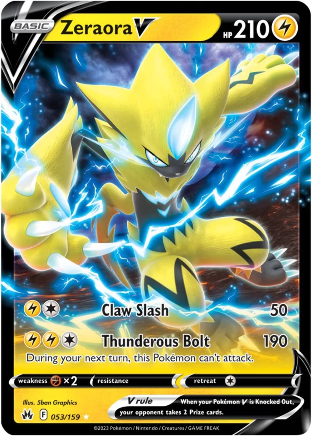 053/159 Zeraora V Englisch Zenit der Könige /Crown Zenith